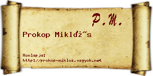 Prokop Miklós névjegykártya